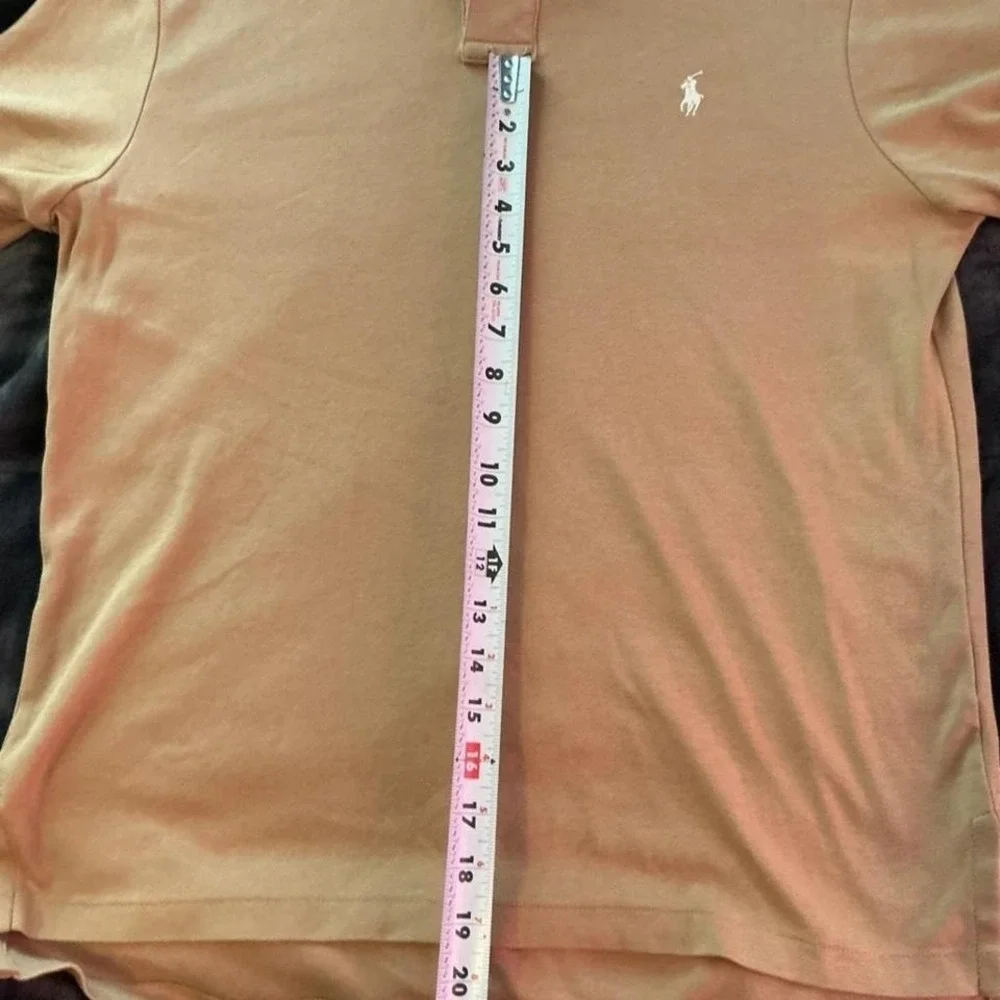 Polo By Ralph Lauren Men's Medium Custom Fit Tan/ Desert Sand White‎ Horse